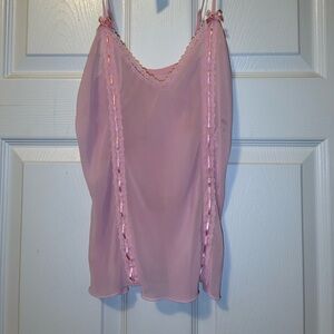 Pink Lace Trim Camisole